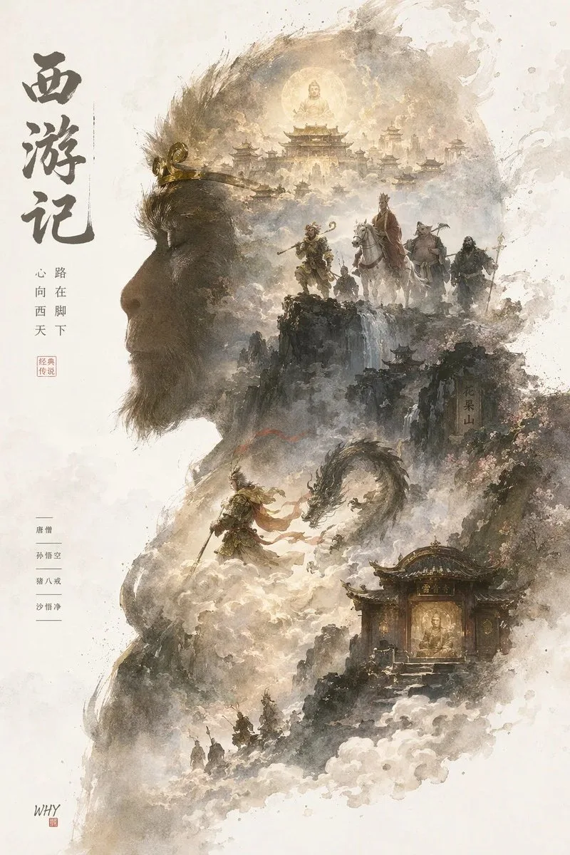 Poster Sử Thi Thế Giới Lồng Ghép Bóng Nghiêng