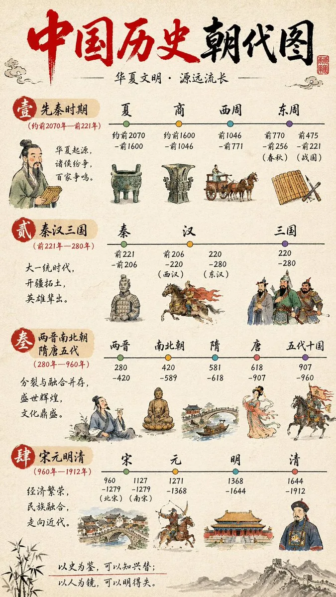 Infographic dòng thời gian lịch sử Trung Quốc