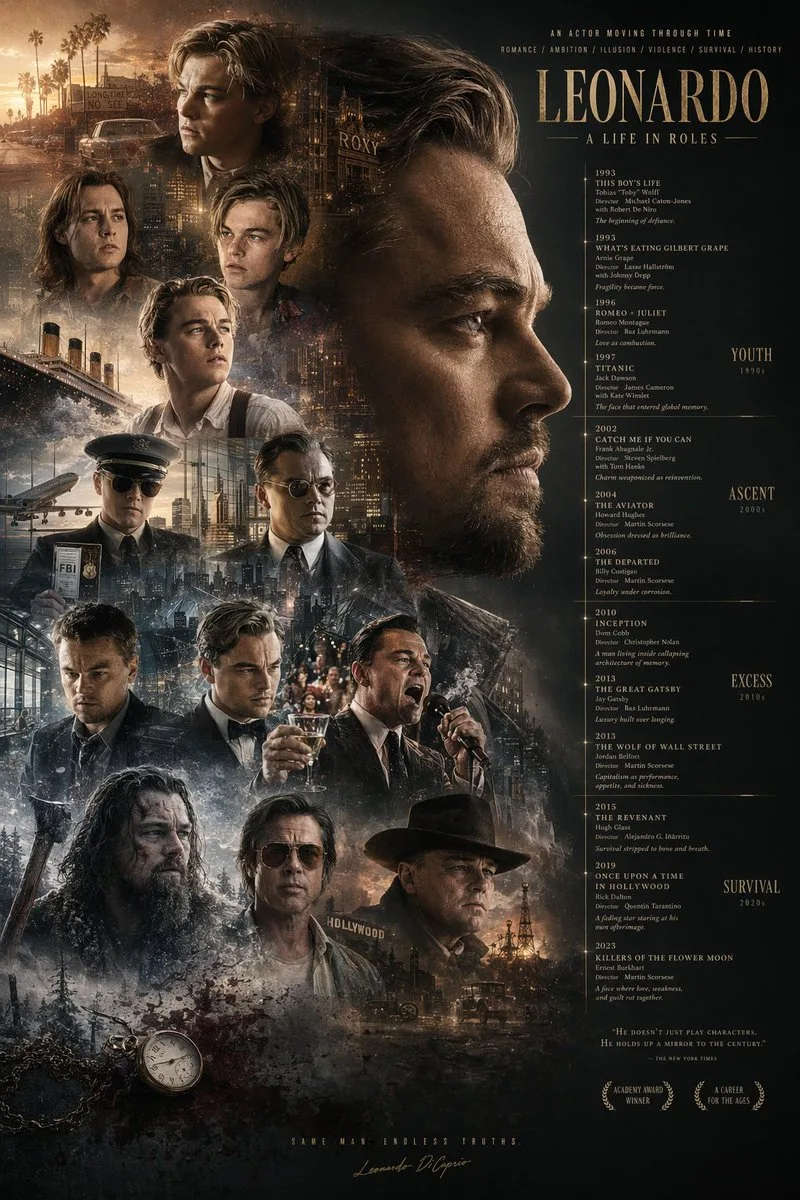 Poster Hồi Tưởng Sự Nghiệp Diễn Viên Bố Cục Lật Ngang