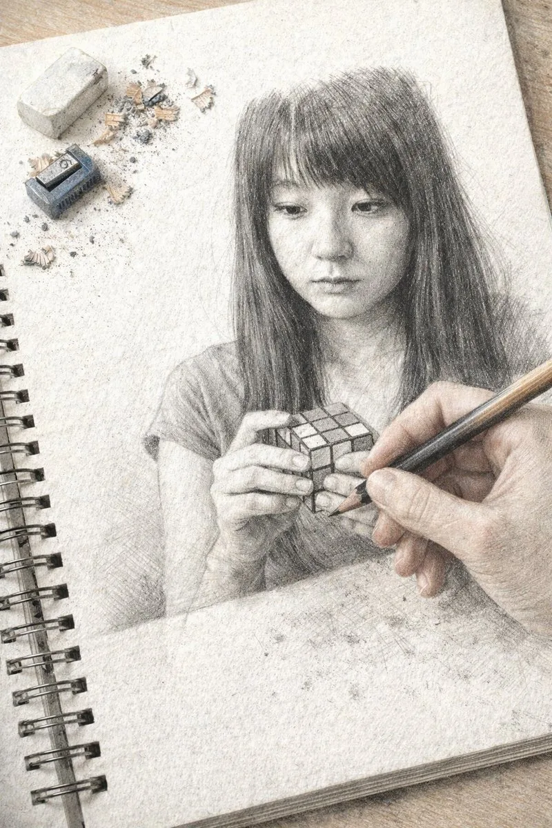 Tranh phác thảo sổ tay đánh lừa thị giác Trompe L’oeil