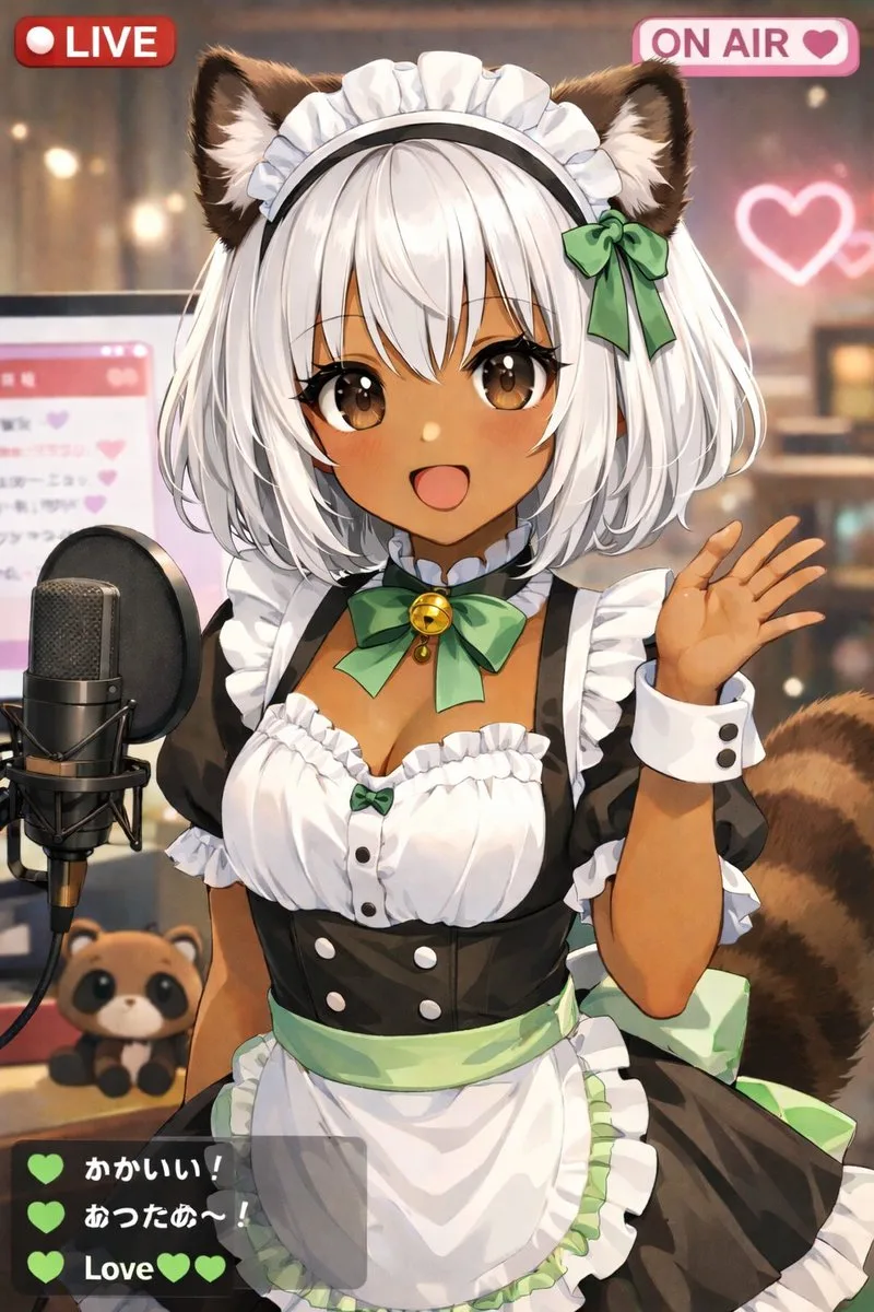 Giao diện livestream VTuber phong cách anime