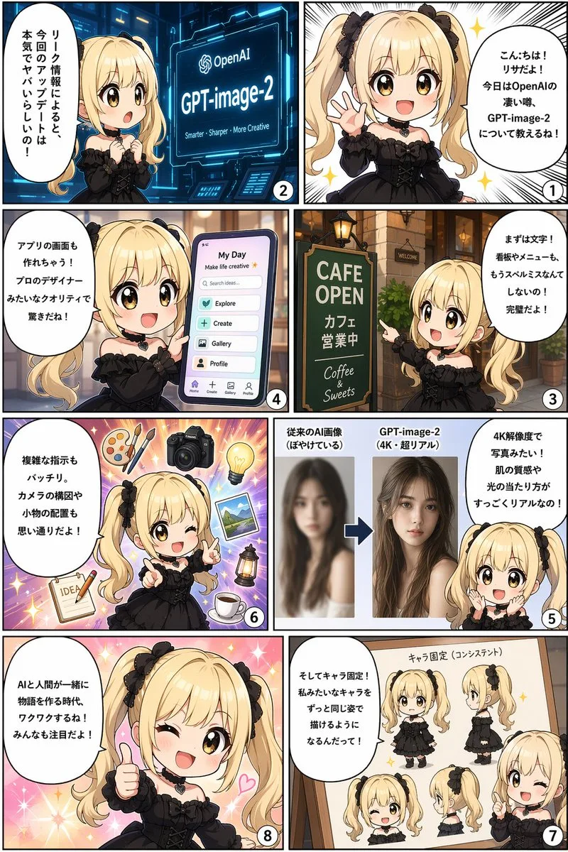 Truyện tranh Manga 8 khung giải thích tính năng AI