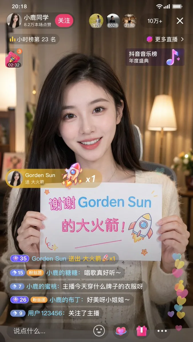 Ảnh chụp màn hình livestream Douyin