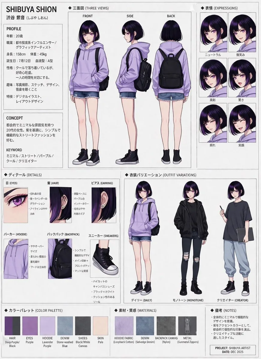 Bảng Thiết Kế Nhân Vật Anime Toàn Diện