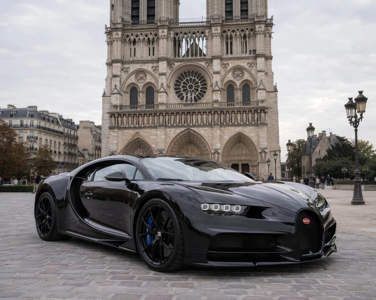 Siêu xe đỗ trước công trình lịch sử tại Paris