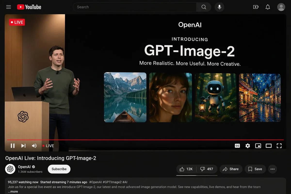Mockup giao diện phát trực tiếp YouTube