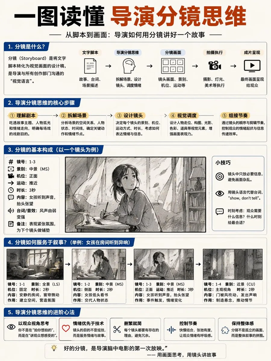 Infographic hướng dẫn tư duy phân cảnh đạo diễn