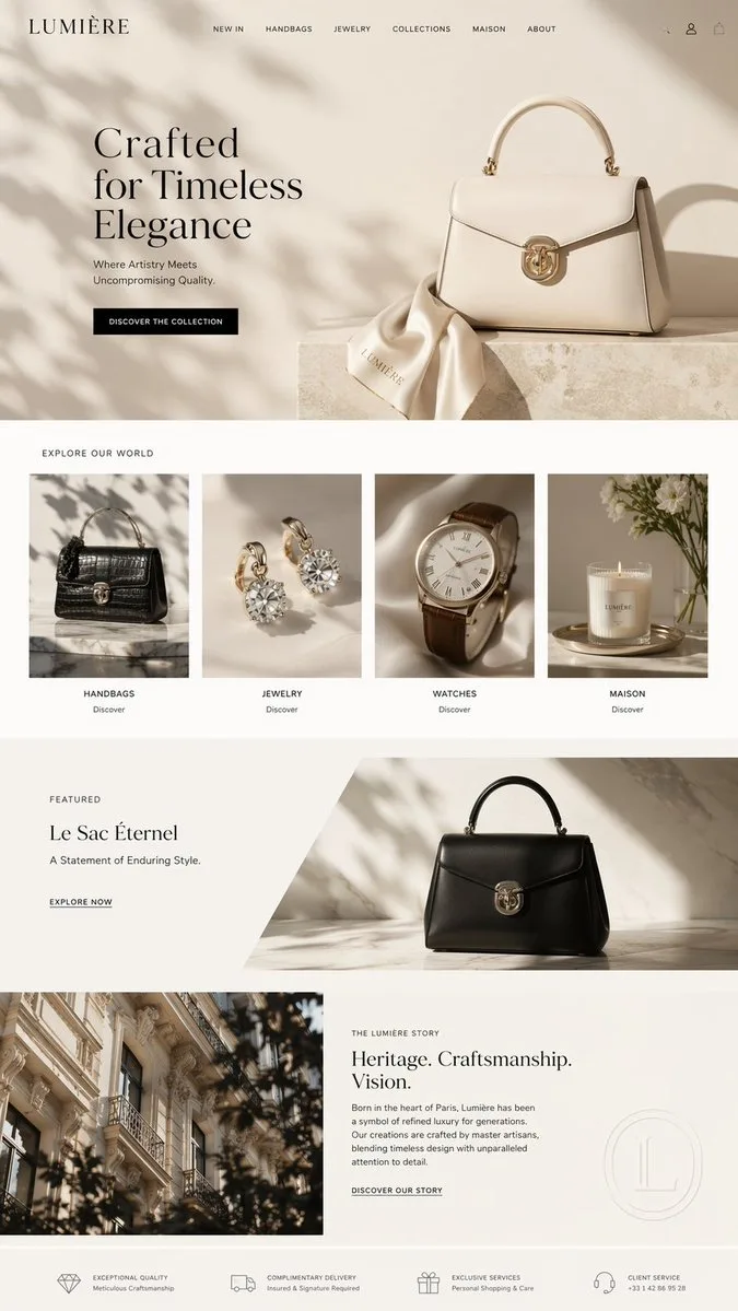 Mockup Landing Page Thương Mại Điện Tử Cao Cấp