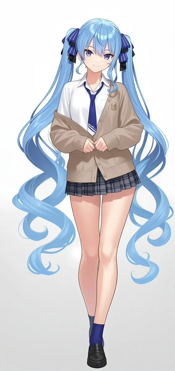 Minh họa toàn thân nữ sinh phong cách anime