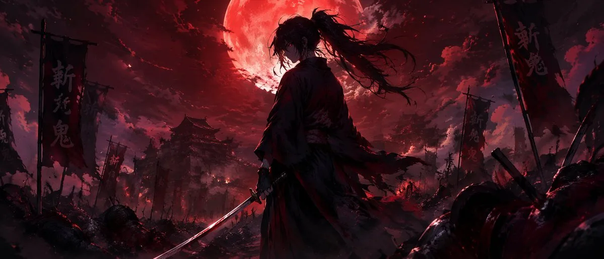 Kiếm sĩ đơn độc trên chiến trường dark fantasy