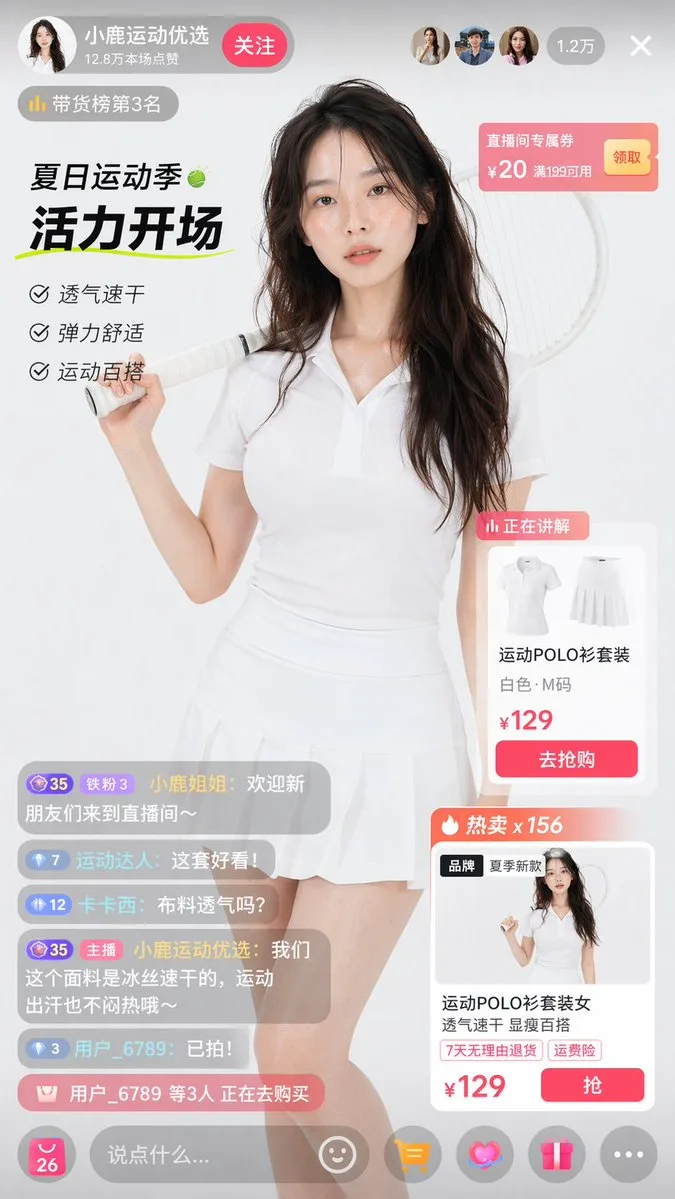Mockup giao diện livestream thương mại điện tử