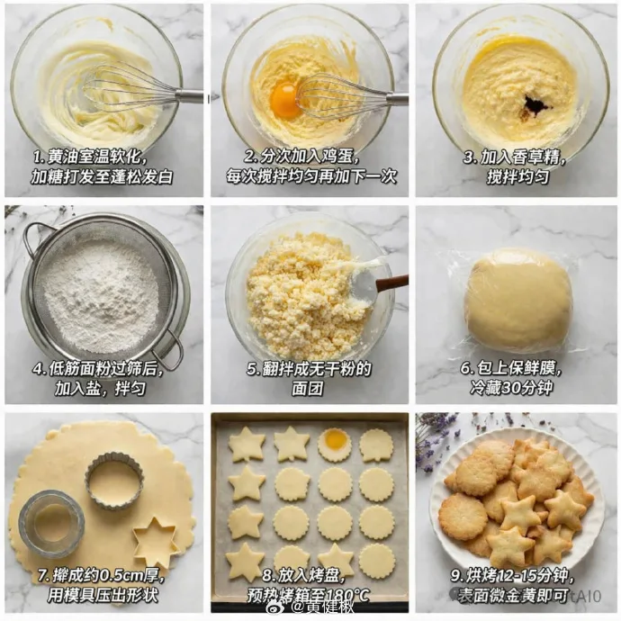 Lưới 9 bước hướng dẫn làm bánh quy
