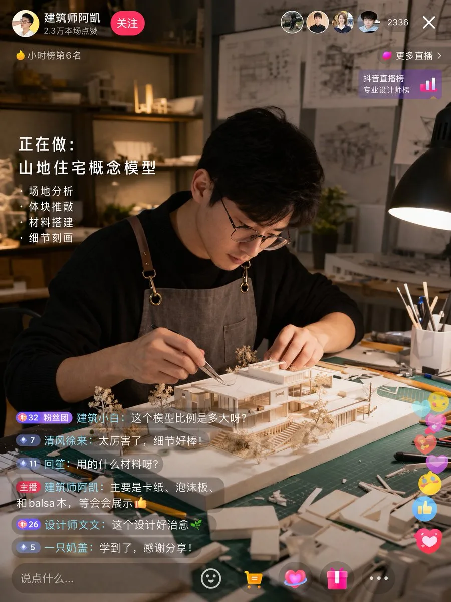 Mockup giao diện livestream kiến trúc sư