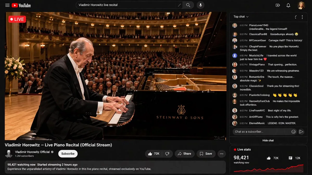 Livestream biểu diễn piano cổ điển