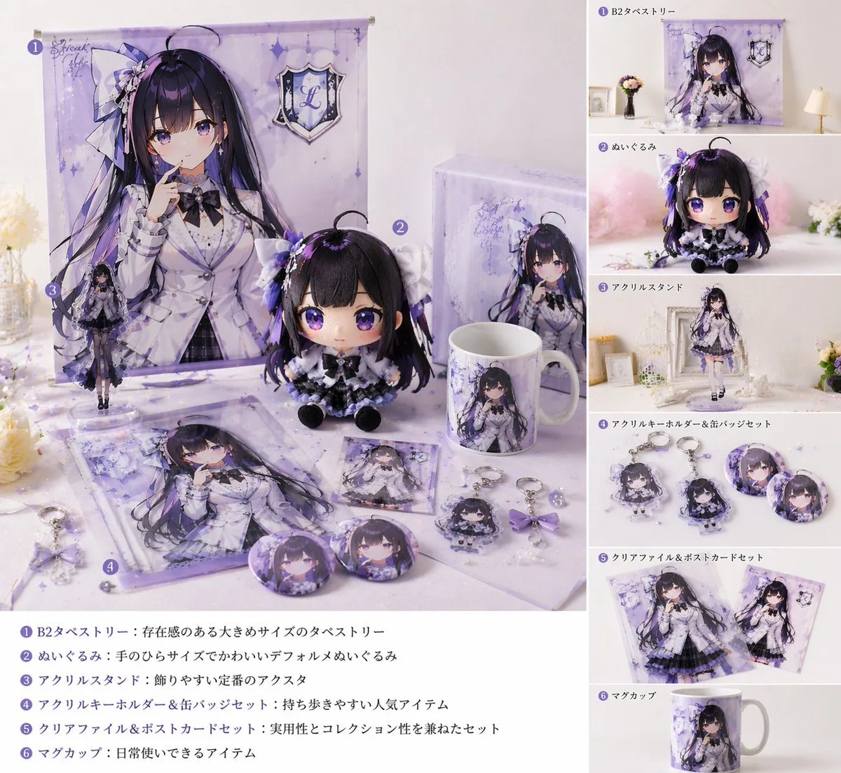 Mockup sản phẩm merchandise VTuber chân thực