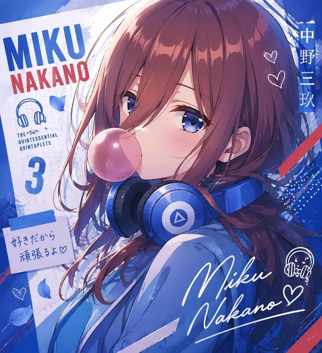 Poster typography nhân vật anime