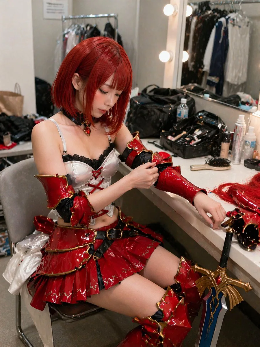 Chân dung nữ cosplayer ở hậu trường