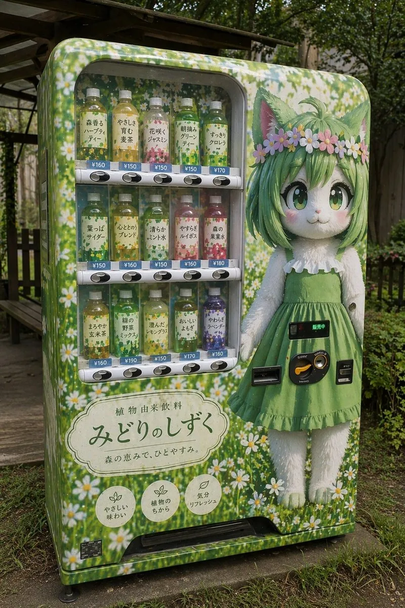 Thiết kế máy bán nước tự động phong cách anime