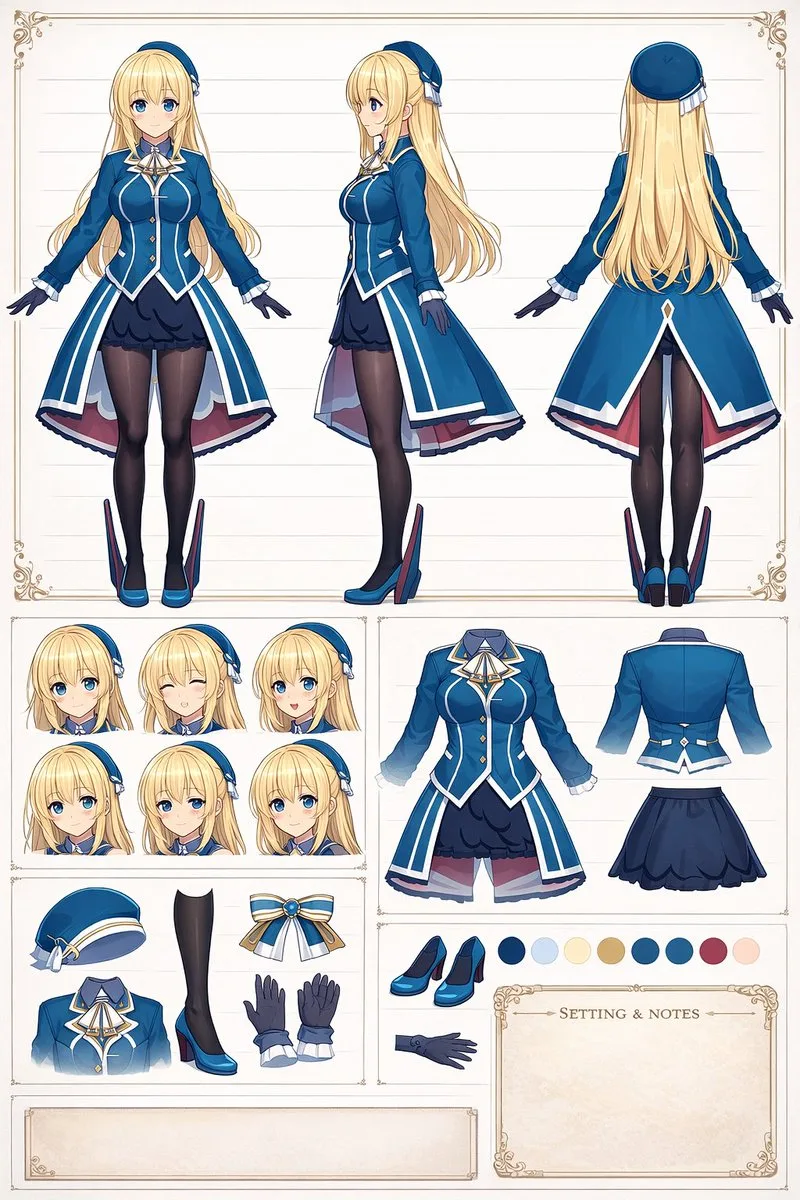 Bảng tham chiếu thiết kế nhân vật Anime