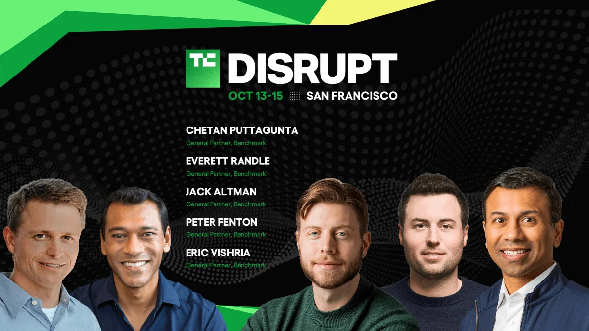 benchmark dua toan bo 5 partner len san khau techcrunch disrupt 2026