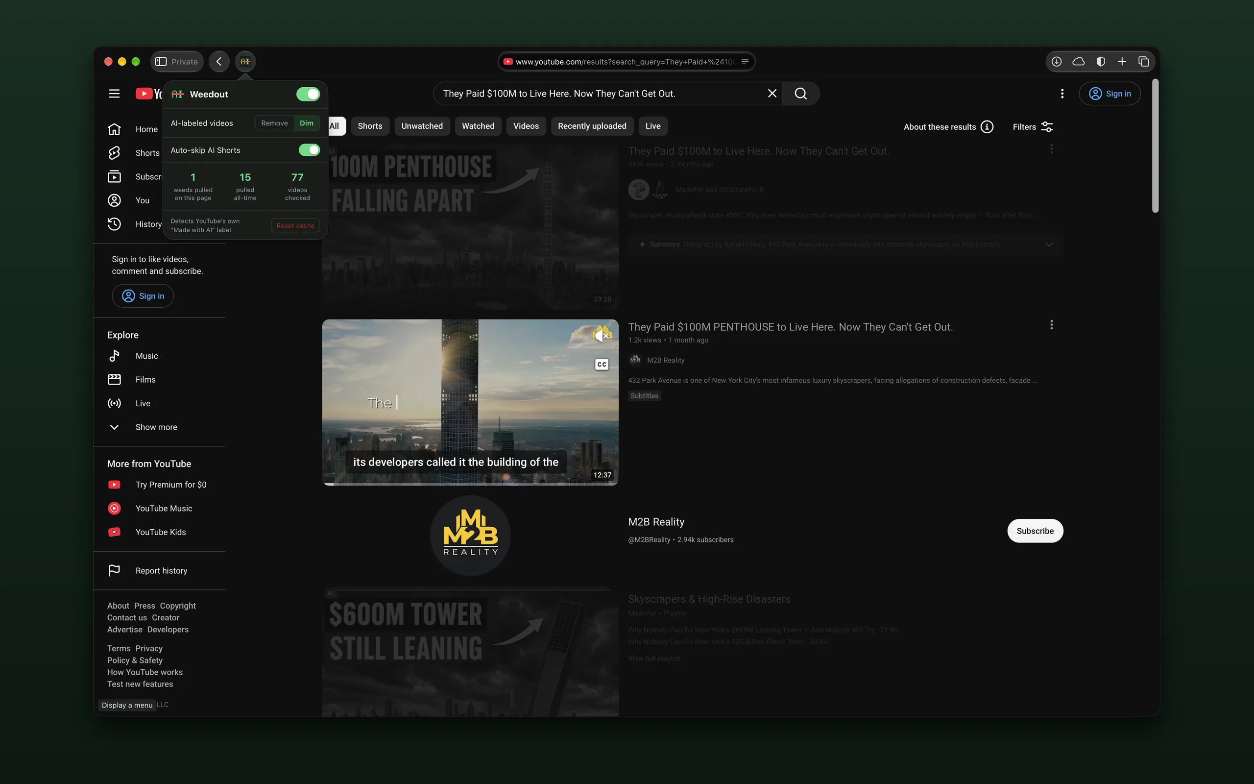 weedout tien ich safari tu dong an video youtube co nhan made with ai