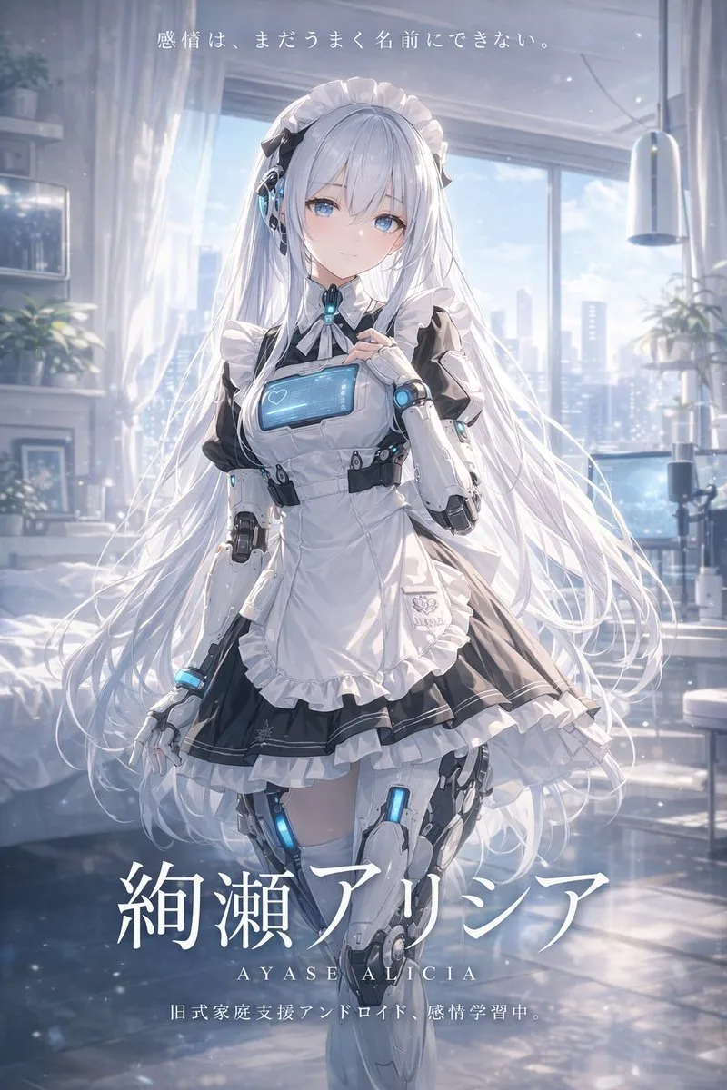 Bìa Light Novel Nữ Hầu Gái Android Khoa Học Viễn Tưởng