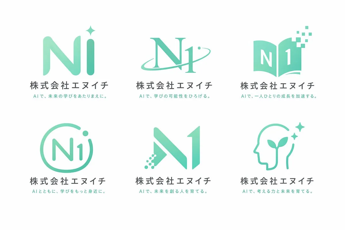Bảng trình bày 6 ý tưởng logo doanh nghiệp dạng lưới