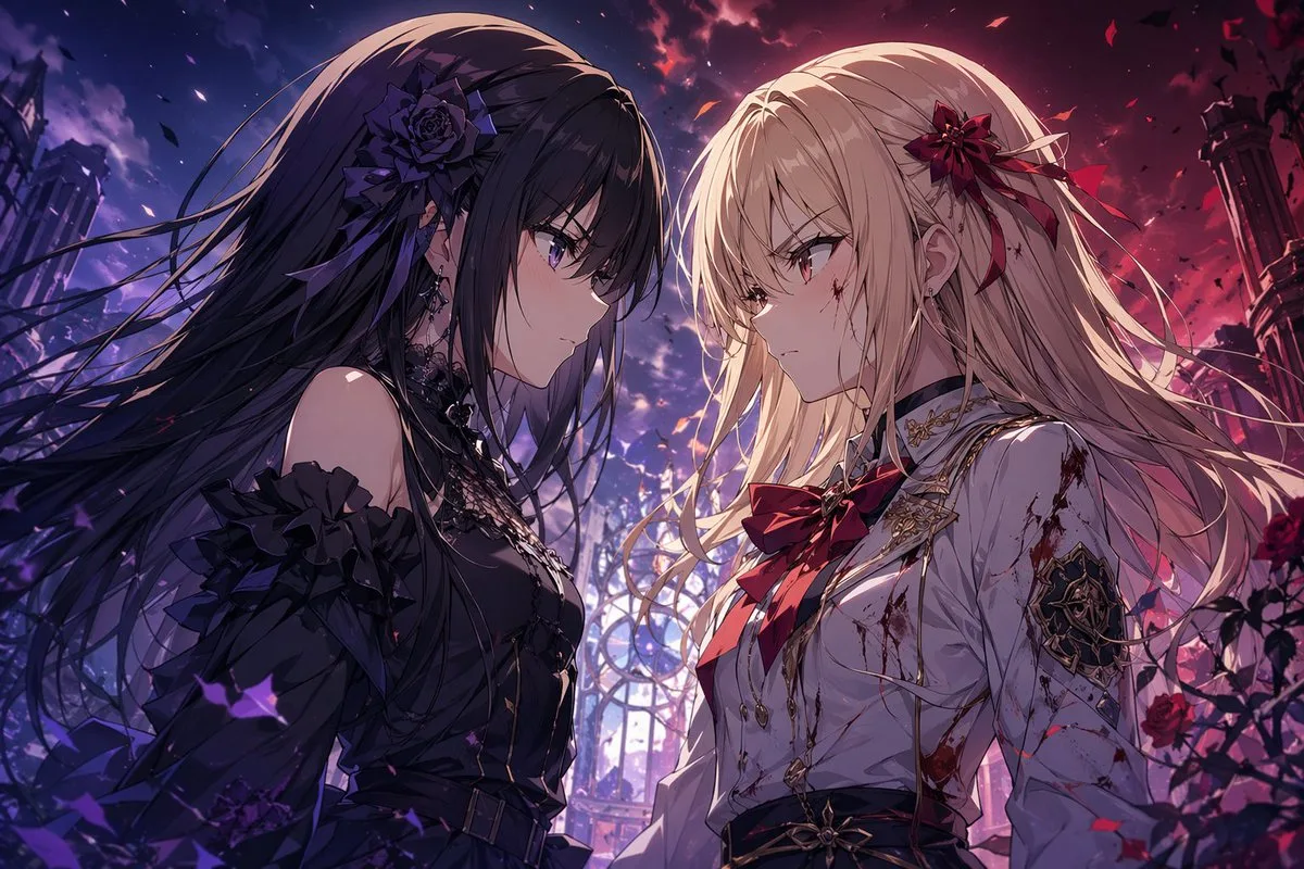 Tranh minh họa anime hai cô gái