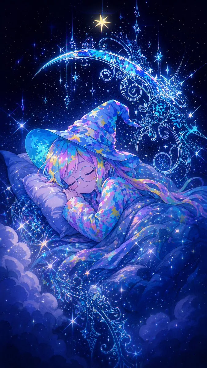 Nữ phù thủy tinh tú anime say giấc