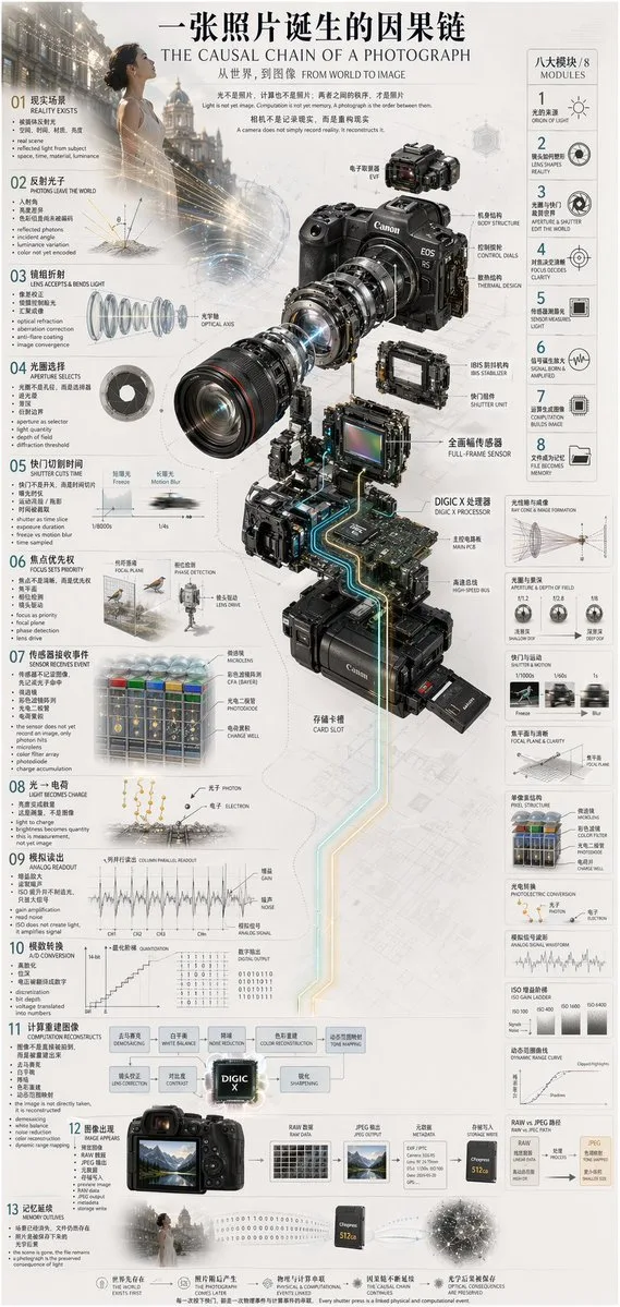 Infographic bóc tách cấu tạo máy ảnh