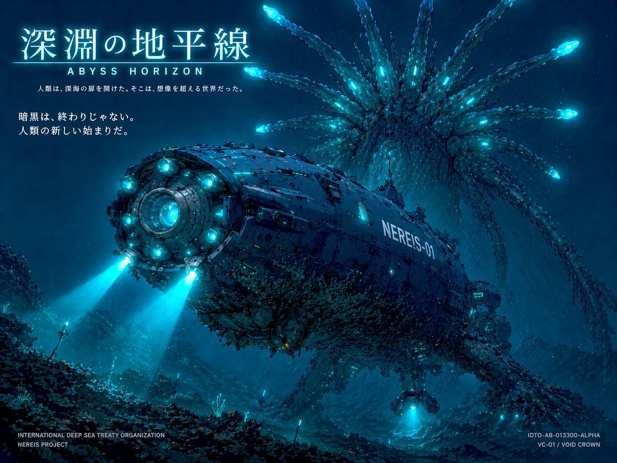 Poster anime khoa học viễn tưởng tàu ngầm biển sâu