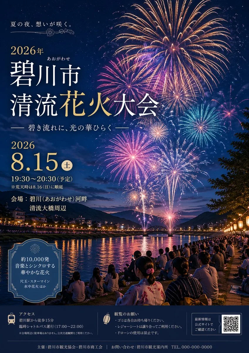 Poster lễ hội pháo hoa Nhật Bản