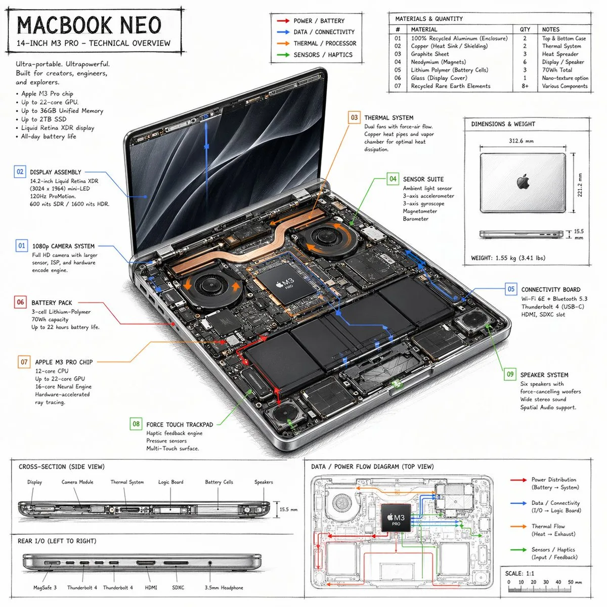 Infographic tổng quan kỹ thuật laptop