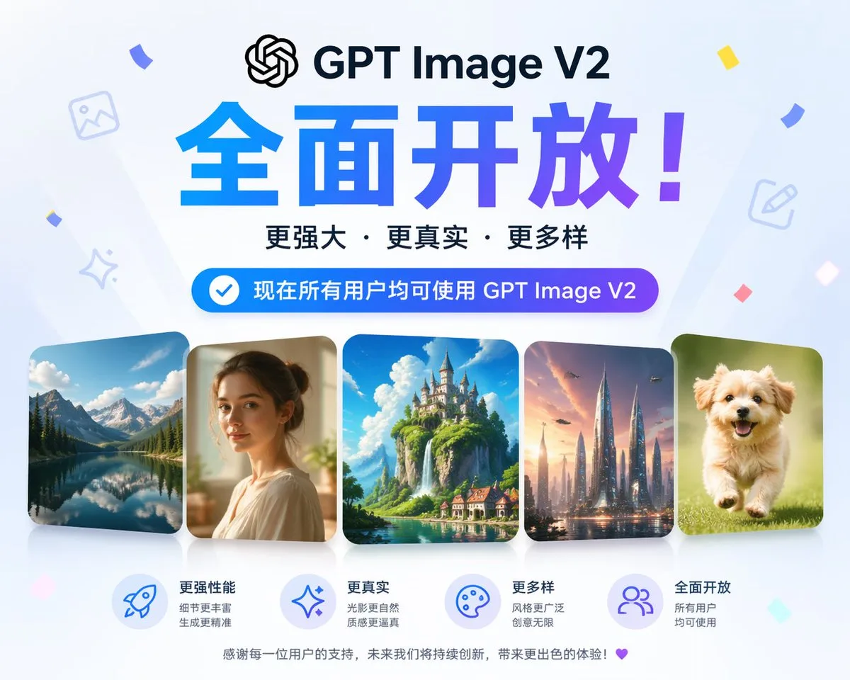 Hình ảnh thông báo tính năng GPT-Image V2