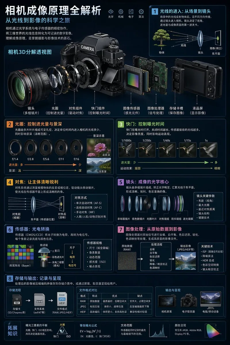 Infographic công nghệ tạo ảnh máy ảnh