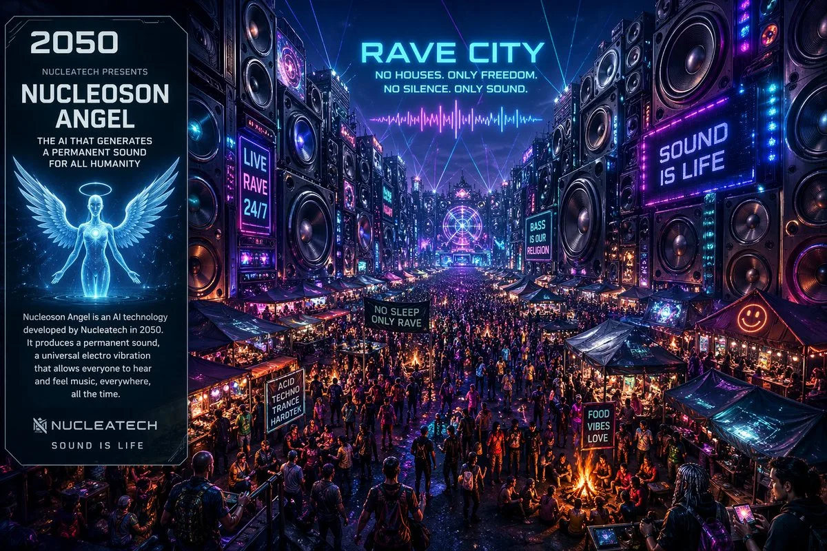 Chợ âm nhạc cyberpunk tương lai