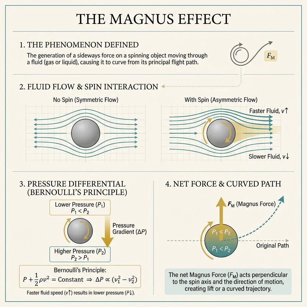 Infographic tối giản về hiệu ứng Magnus