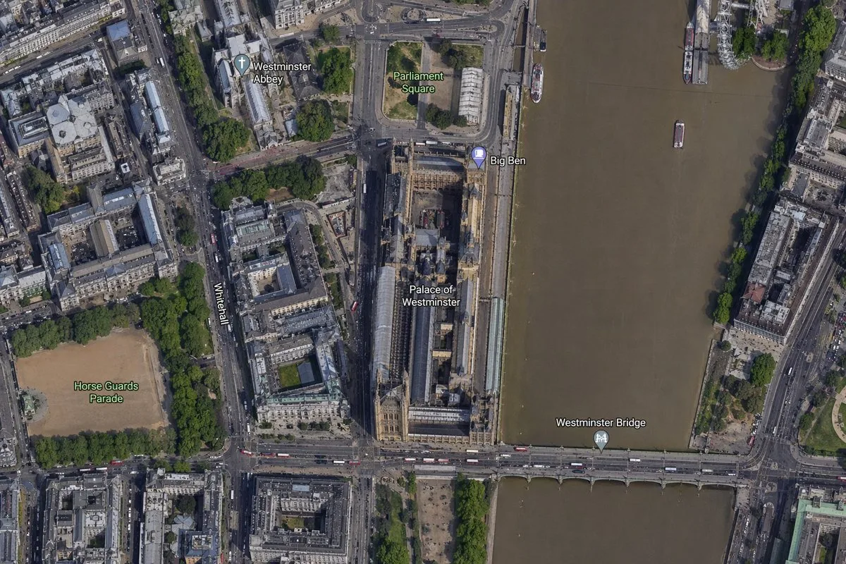 Bản đồ vệ tinh khu vực Tháp Big Ben
