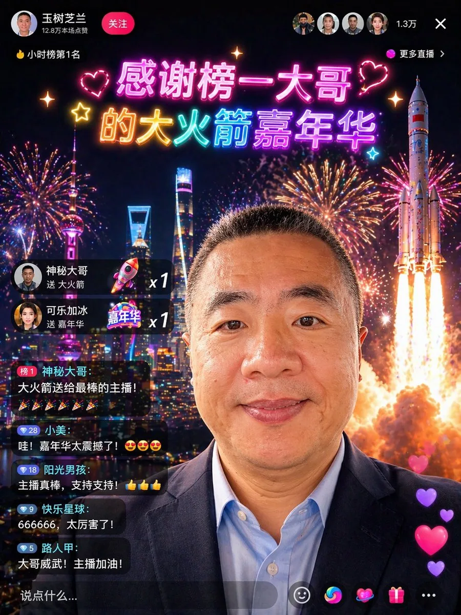 Ảnh chân dung phong cách livestream đại tiệc tên lửa