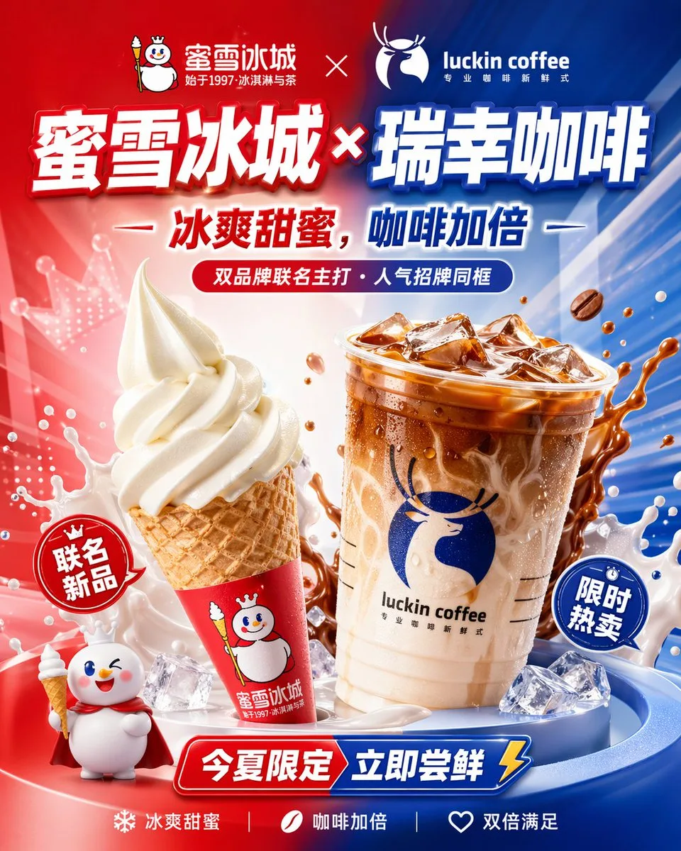 Poster quảng cáo đồ uống mùa hè đồng thương hiệu