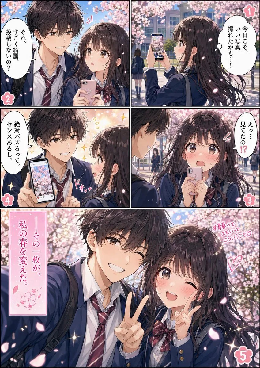 Trang manga học đường lãng mạn mùa xuân