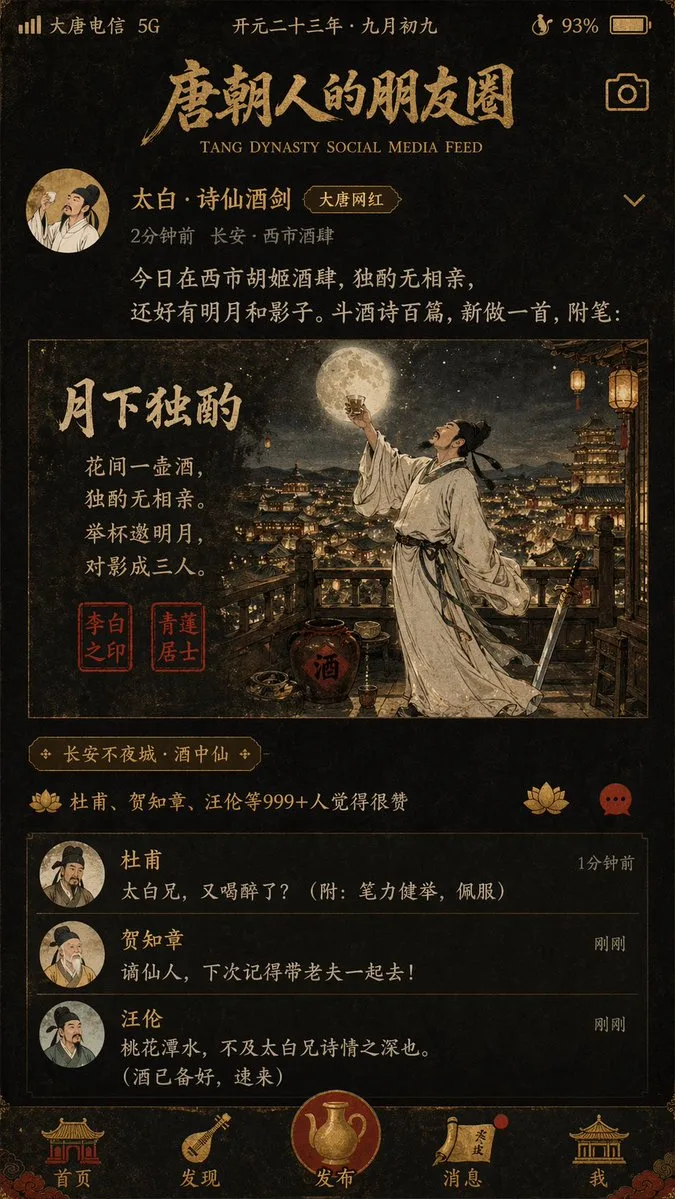 Poster bảng tin mạng xã hội thời Đường