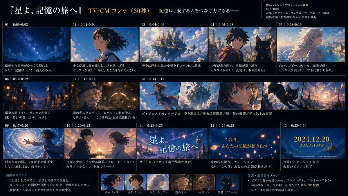 Bảng phân cảnh TVC anime