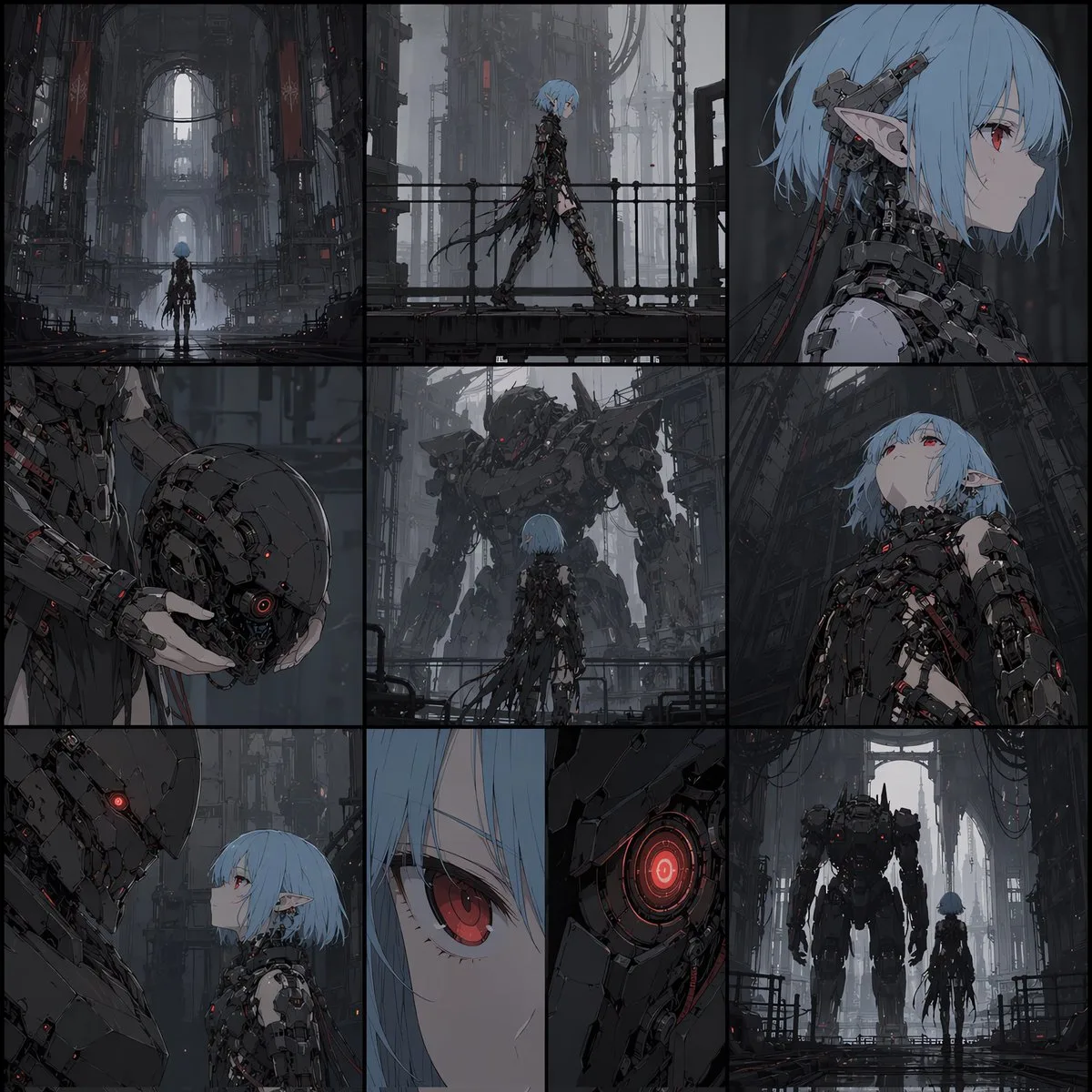 Storyboard cyberpunk nữ android elf