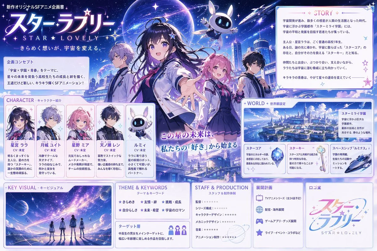 Bảng đề xuất dự án anime học đường khoa học viễn tưởng