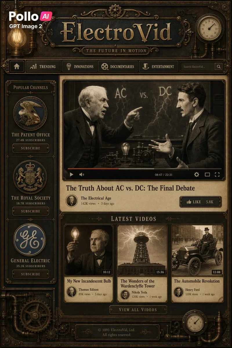 Giao diện nền tảng video steampunk cổ điển