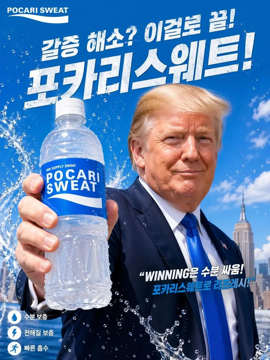 Poster quảng cáo nước uống thể thao Hàn Quốc
