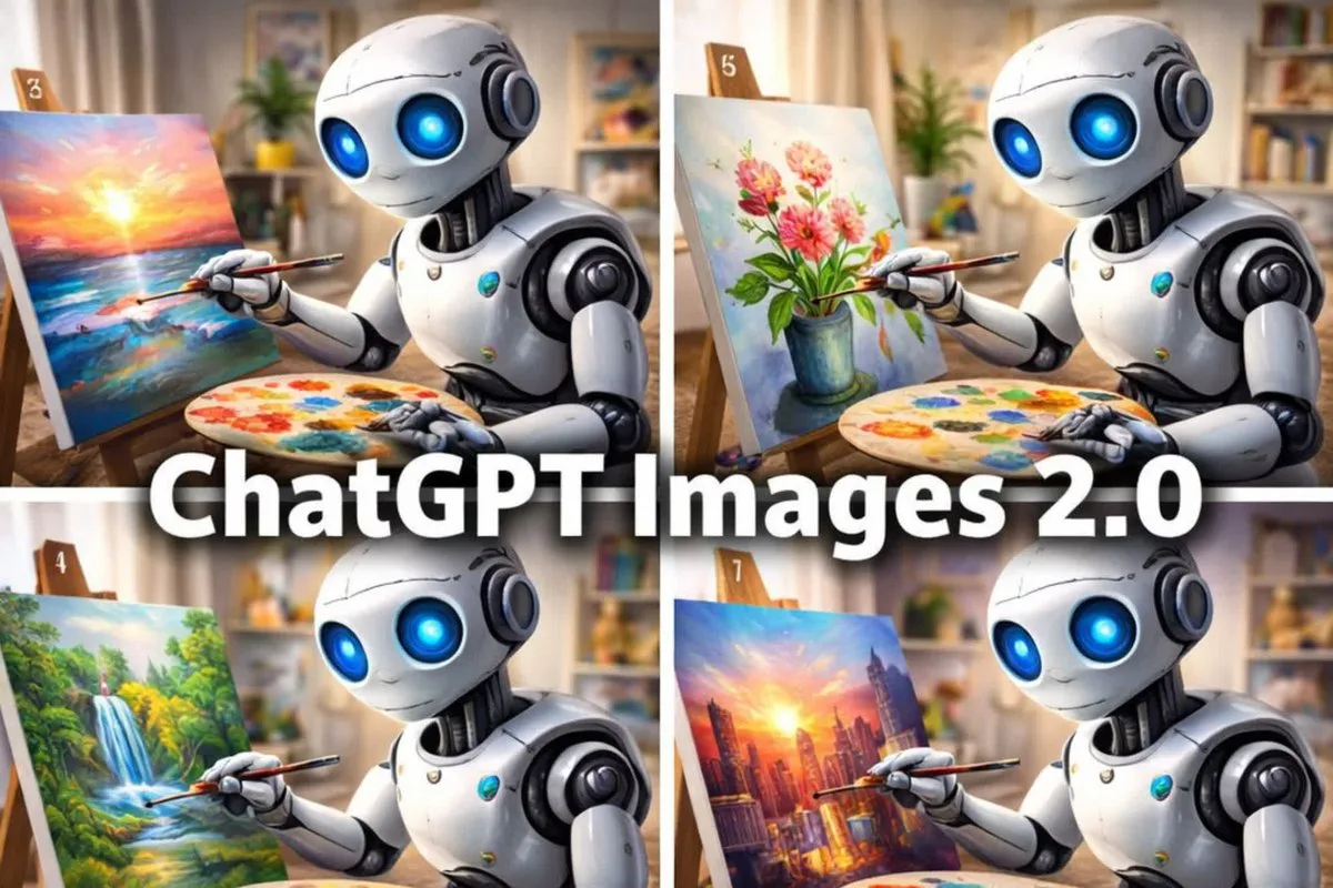 Poster quảng cáo ghép ảnh robot họa sĩ