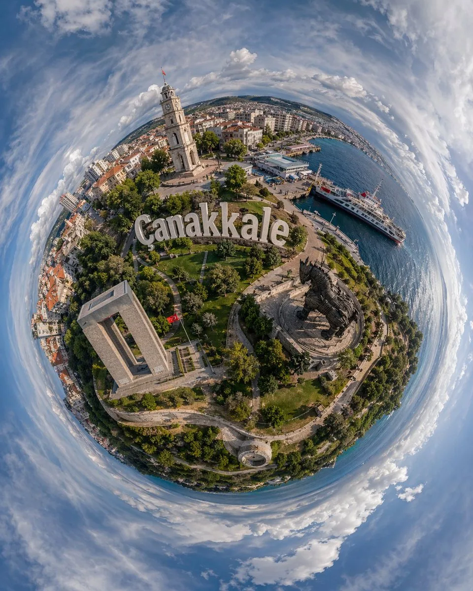 Ảnh trên không góc nhìn tiểu hành tinh Canakkale