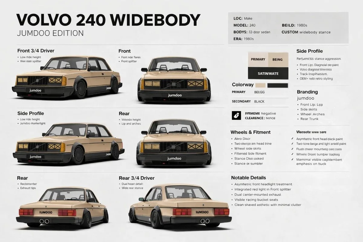 Bảng thông số thiết kế xe Volvo 240 widebody